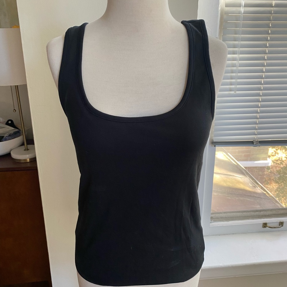 J Crew Black Tank Top w Shelf bra